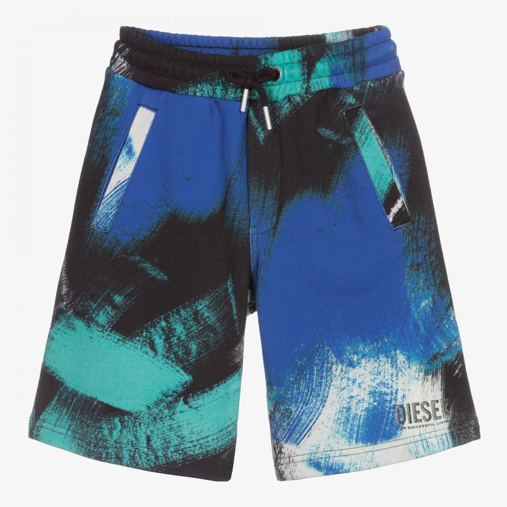 Diesel - Blaue Teen Shorts mit grafischem Print | Childrensalon