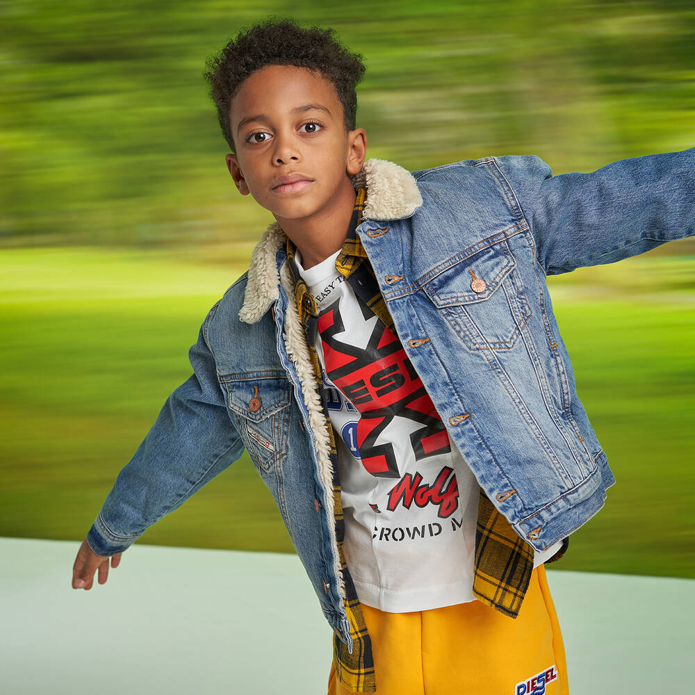 Diesel Teen Boys Blue Denim Jacket Childrensalon Outlet