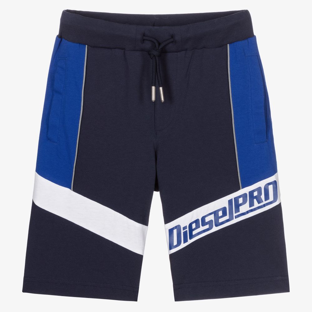 Diesel - Teen Boys Blue Jersey Shorts | Childrensalon