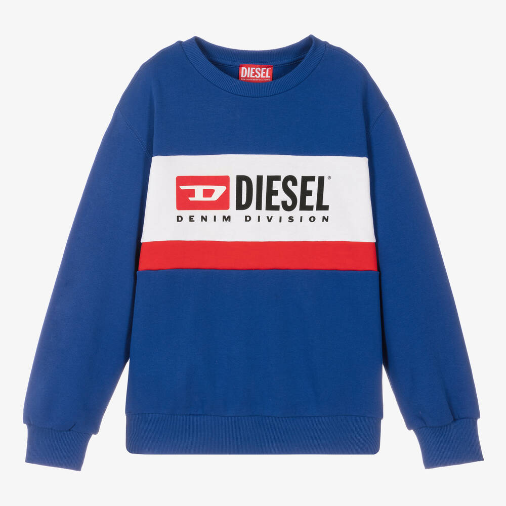 Diesel - كنزة تينز ولادي قطن لون أزرق | Childrensalon