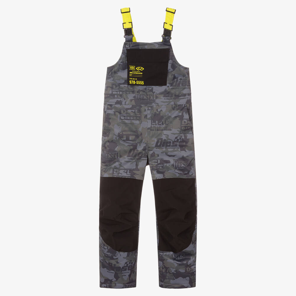 Diesel-Teen Boys Camouflage Salopettes | Childrensalon Outlet