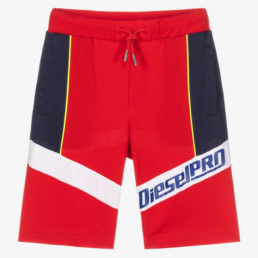 Diesel - Teen Boys Red Jersey Shorts | Childrensalon