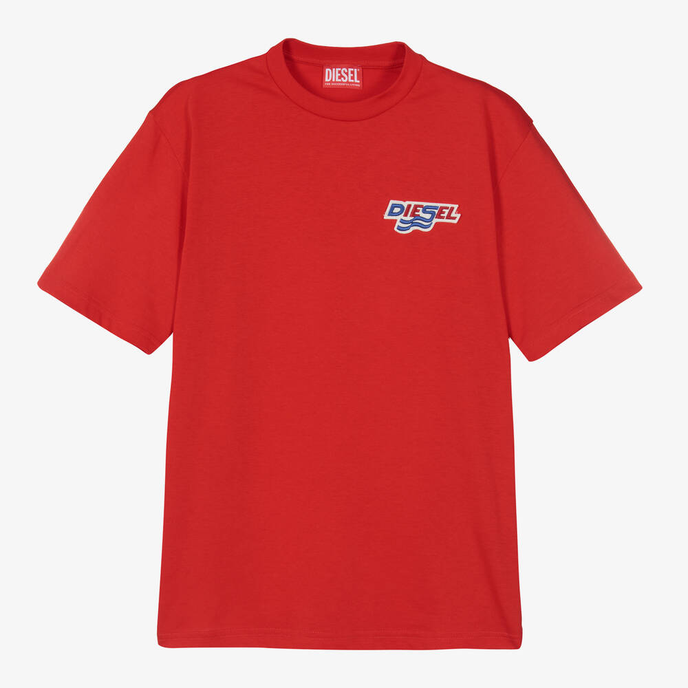 Diesel - Teen Boys Red  T-Shirt | Childrensalon