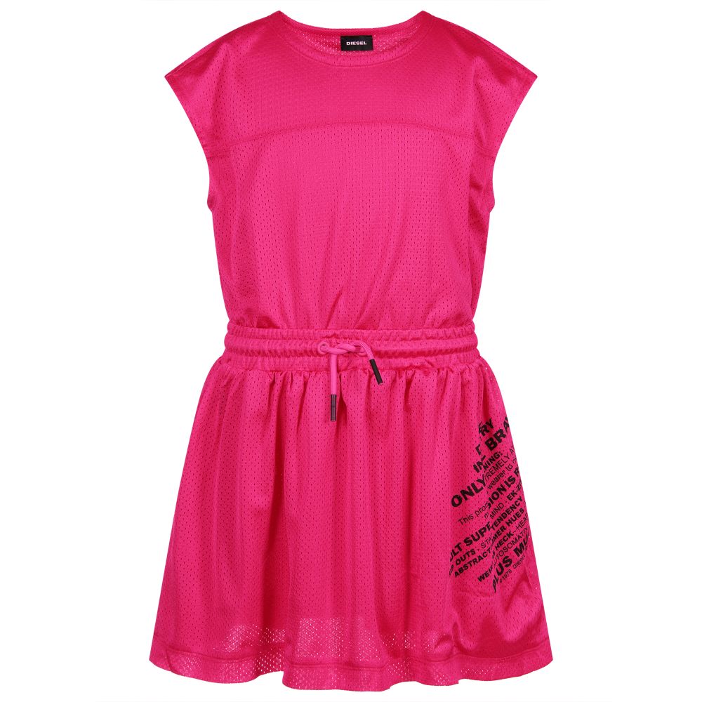 Diesel - Розовое платье с логотипом для подростков | Childrensalon