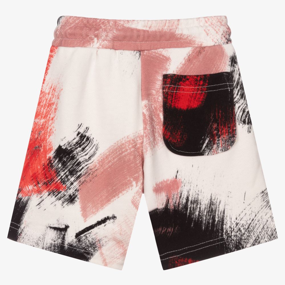 Diesel-White Cotton Graphic Shorts | Childrensalon Outlet