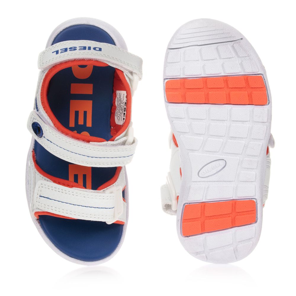 Diesel-White Strap Sandals | Childrensalon Outlet