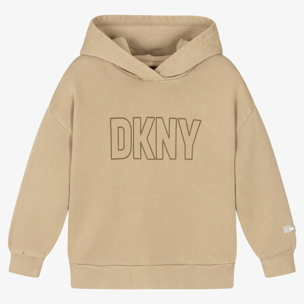 DKNY - Beiger Baumwoll-Kapuzenpulli | Childrensalon