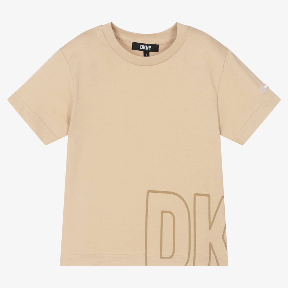 DKNY - Бежевая хлопковая футболка | Childrensalon