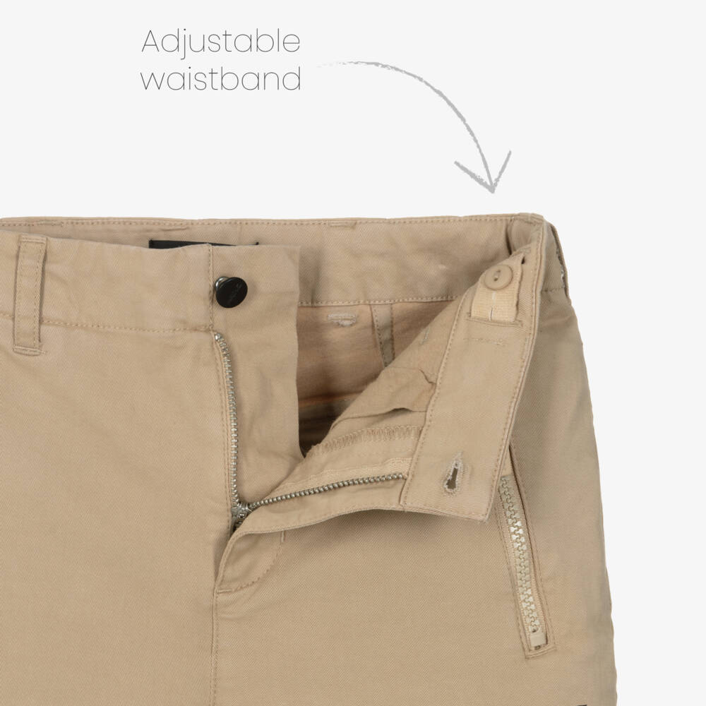 DKNY-بنطلون بيج قطني بجيوب بسحاب | Childrensalon Outlet