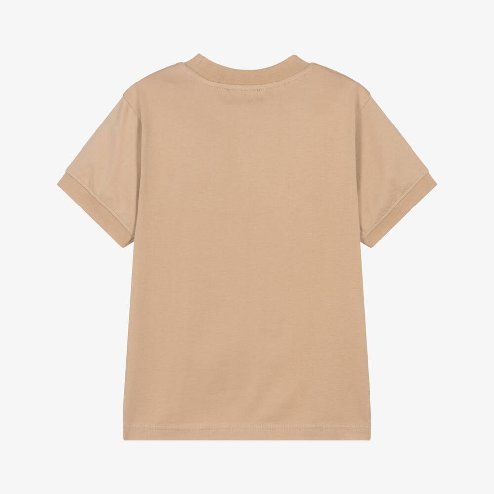 DKNY-Beige Logo Ss Tee | Childrensalon Outlet