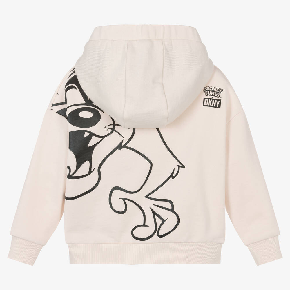 DKNY-Beige Looney Tunes Zip-Up Hoodie | Childrensalon Outlet