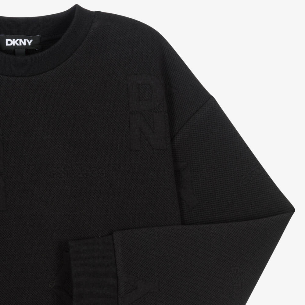 DKNY-Black Aop Sweatshirt | Childrensalon Outlet