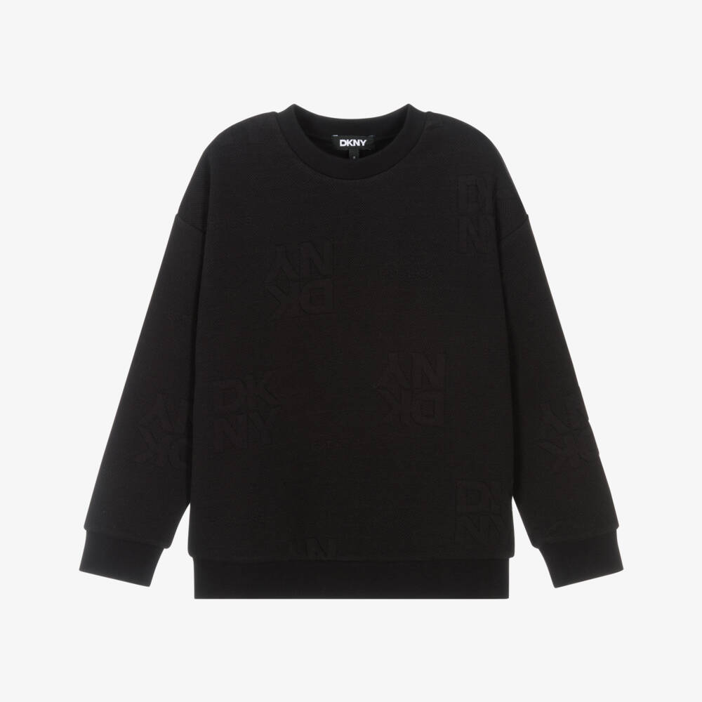 DKNY-Black Aop Sweatshirt | Childrensalon Outlet