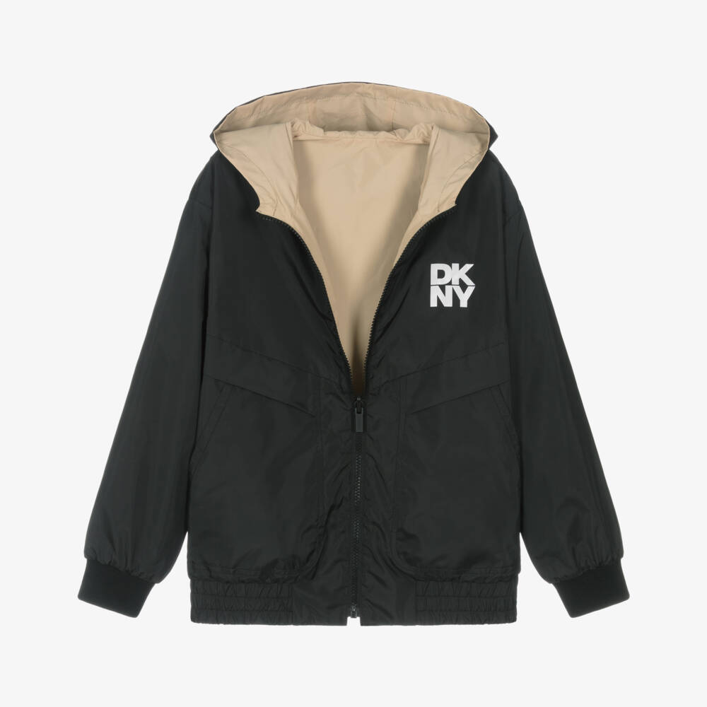 DKNY-Black & Beige Reversible Windbreaker | Childrensalon Outlet