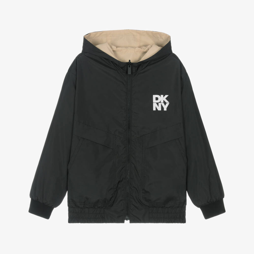DKNY-Black & Beige Reversible Windbreaker | Childrensalon Outlet