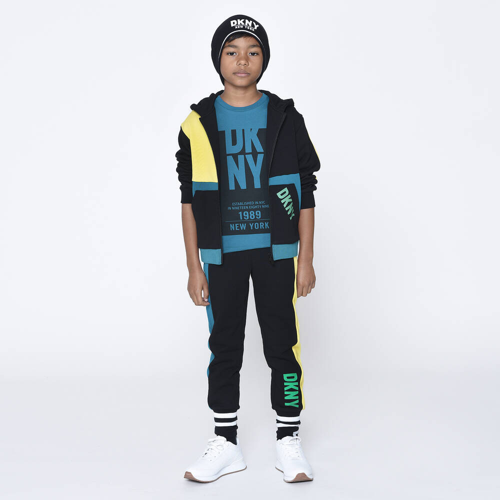 DKNY Black Colour Block Joggers Childrensalon Outlet