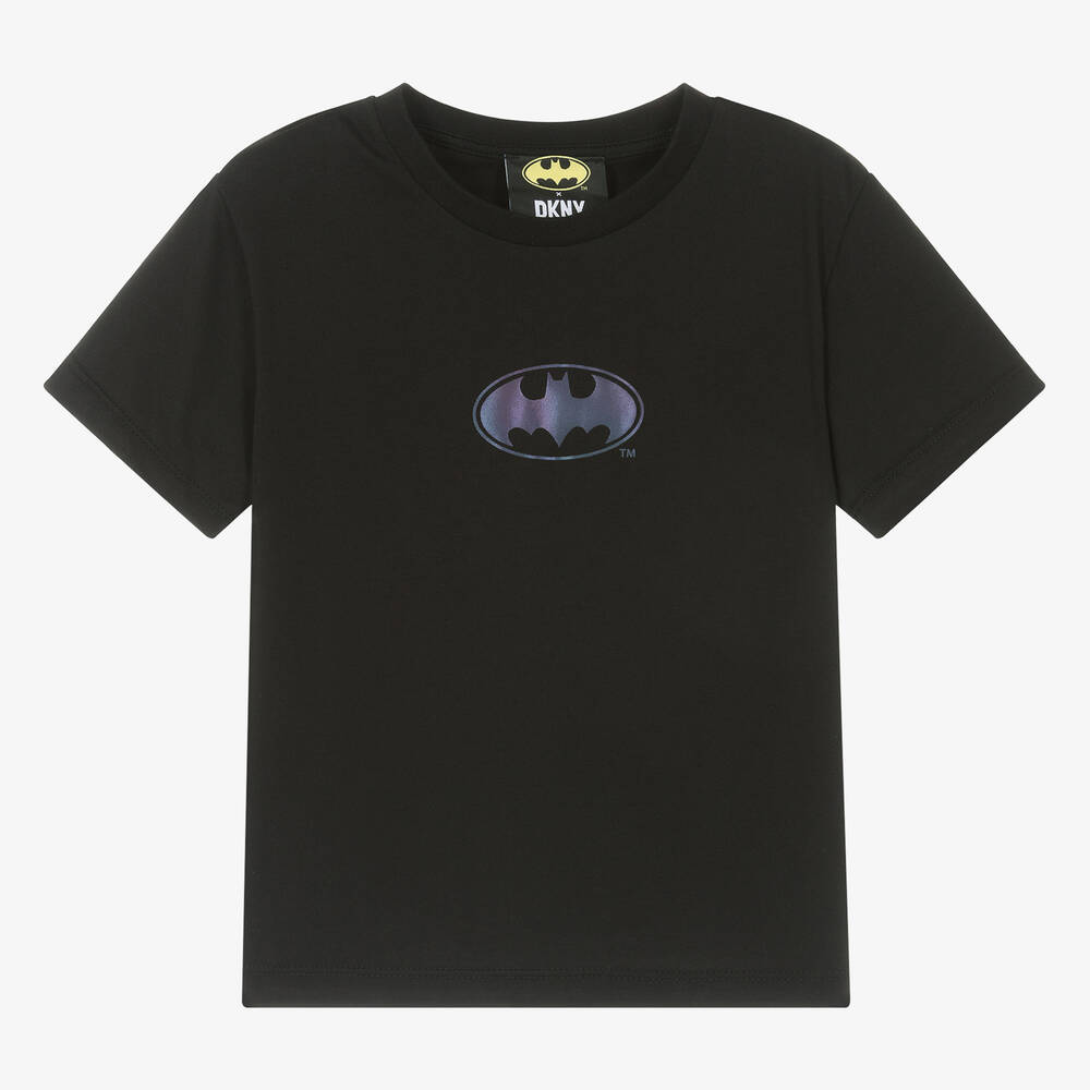 DKNY - تيشيرت باتمان قطن جيرسي لون أسود | Childrensalon
