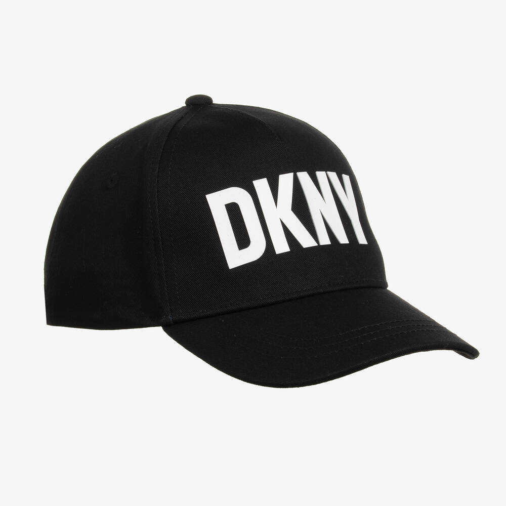 DKNY - Casquette noire en toile de coton | Childrensalon