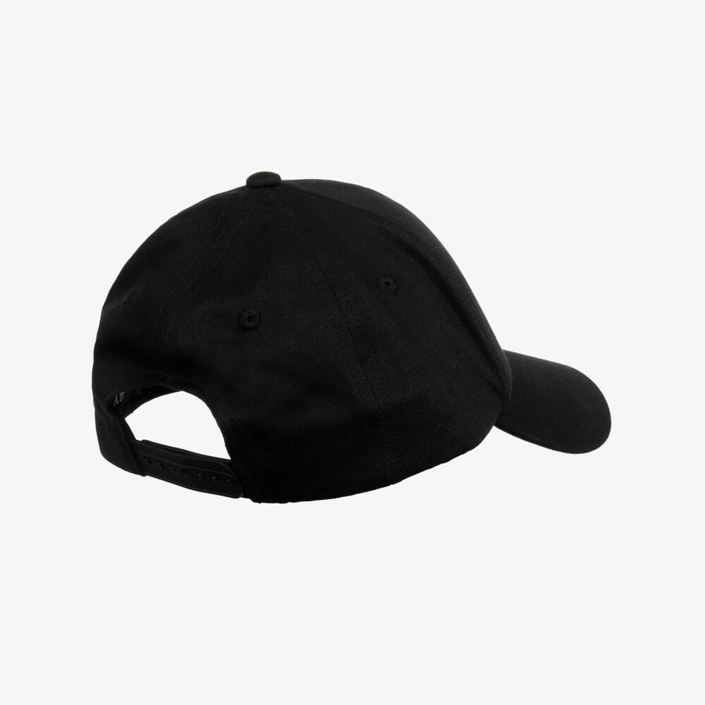 DKNY-Black Cotton Embroidered Logo Cap | Childrensalon Outlet
