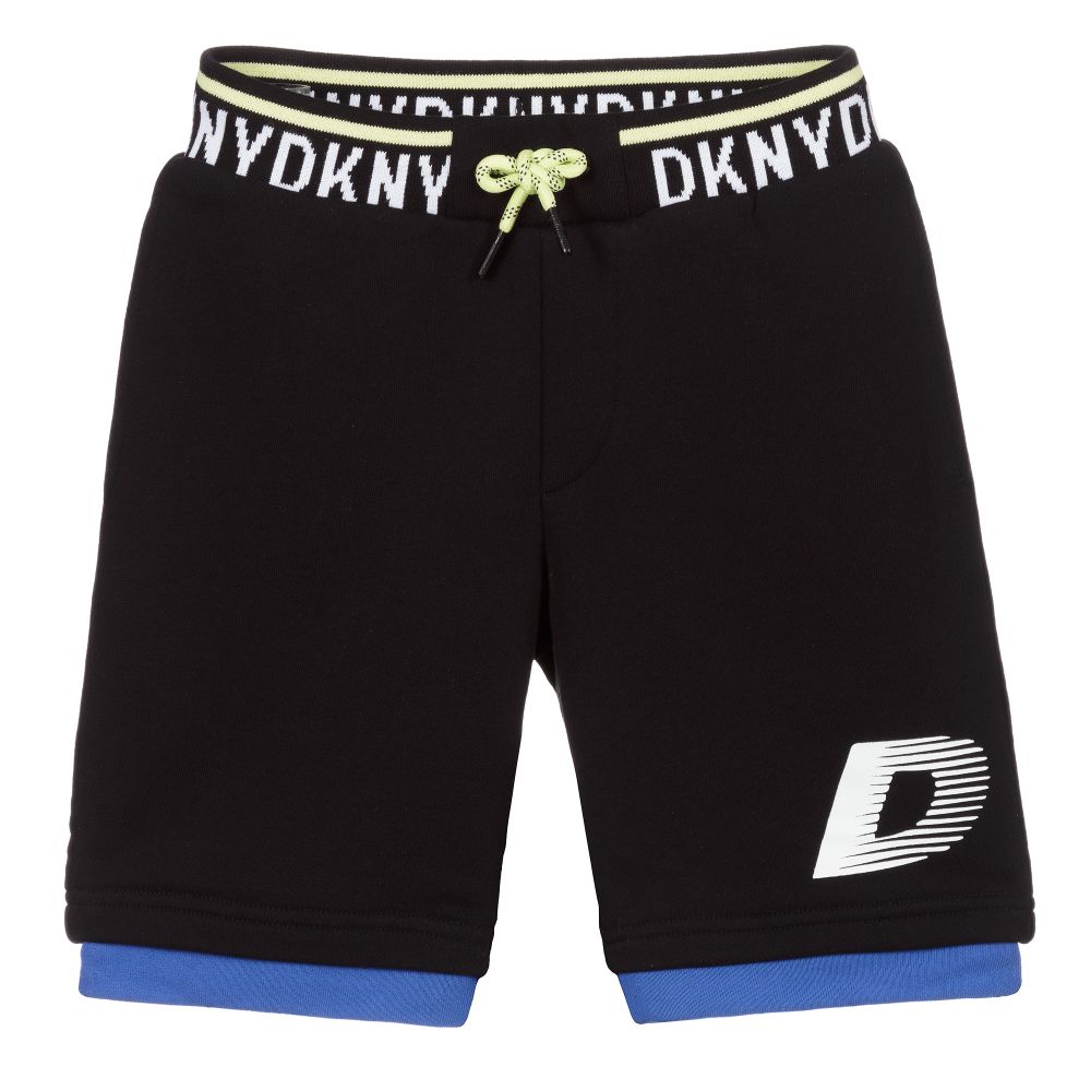 DKNY - Black Cotton Jersey Shorts | Childrensalon