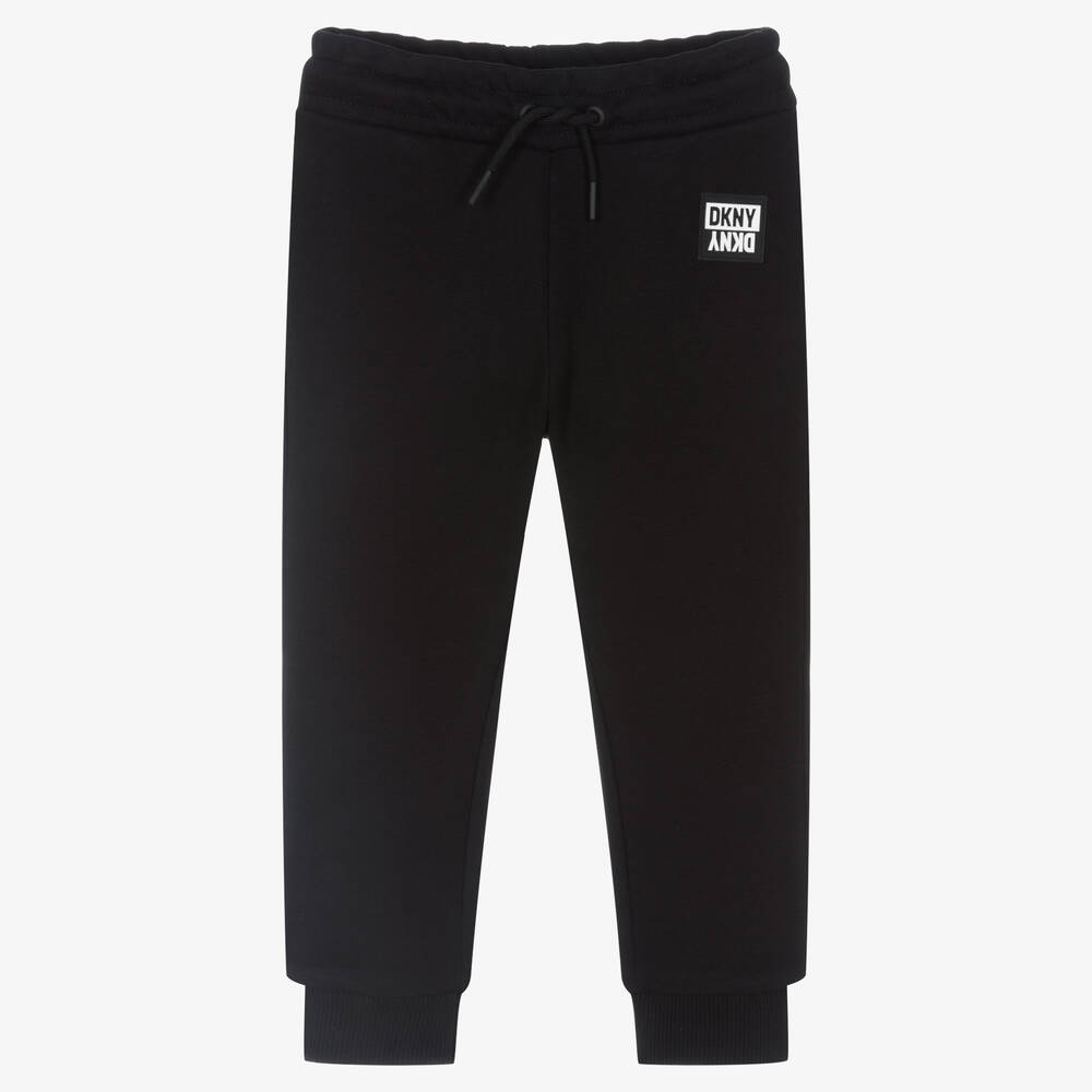 DKNY - Black Cotton Logo Joggers | Childrensalon