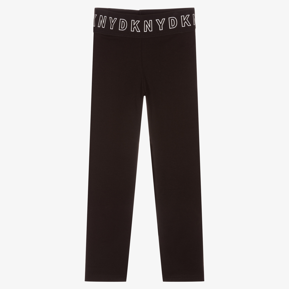 DKNY - Schwarze Baumwoll-Leggings | Childrensalon