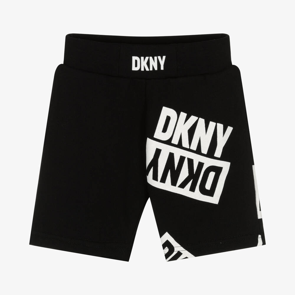 DKNY - Black Cotton Logo Shorts | Childrensalon