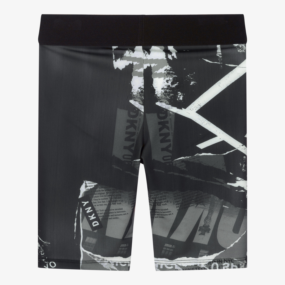 DKNY-Black & Grey Collage Shorts | Childrensalon Outlet