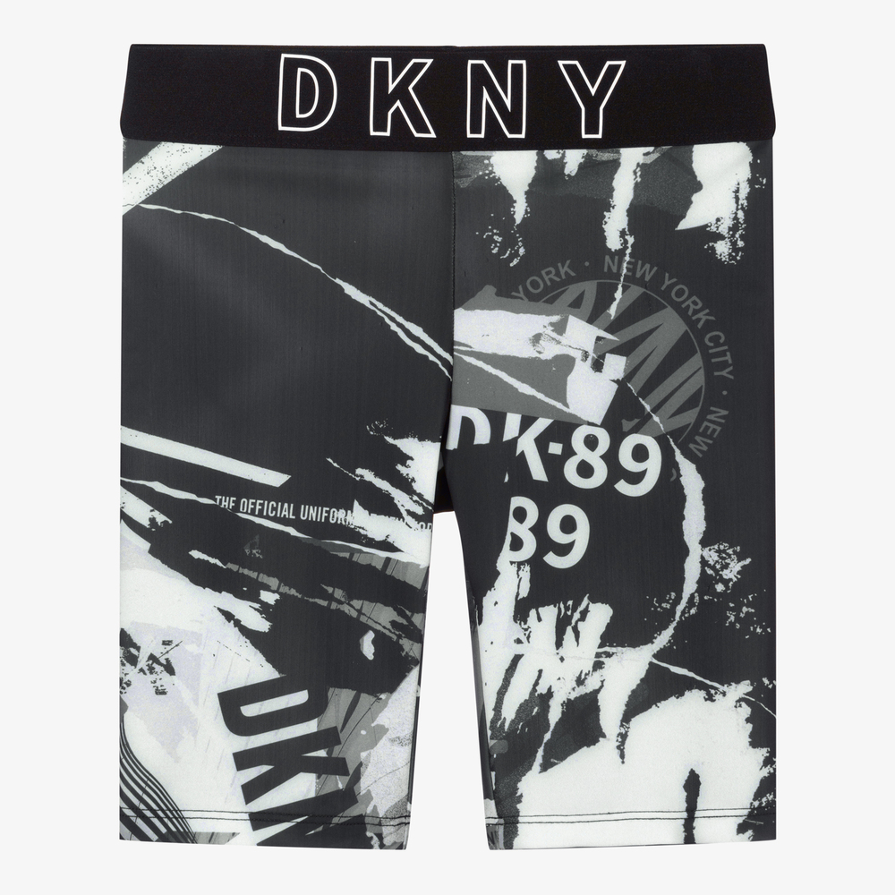 DKNY - شورت ليكرا لون أسود ورمادي للبنات | Childrensalon