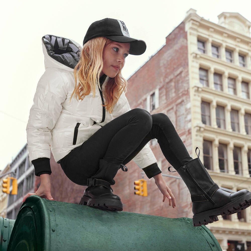 DKNY-Black & Ivory Reversible Jacket | Childrensalon Outlet