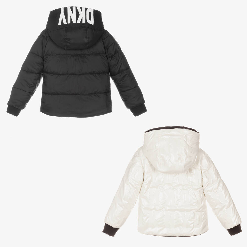 DKNY-Black & Ivory Reversible Jacket | Childrensalon Outlet