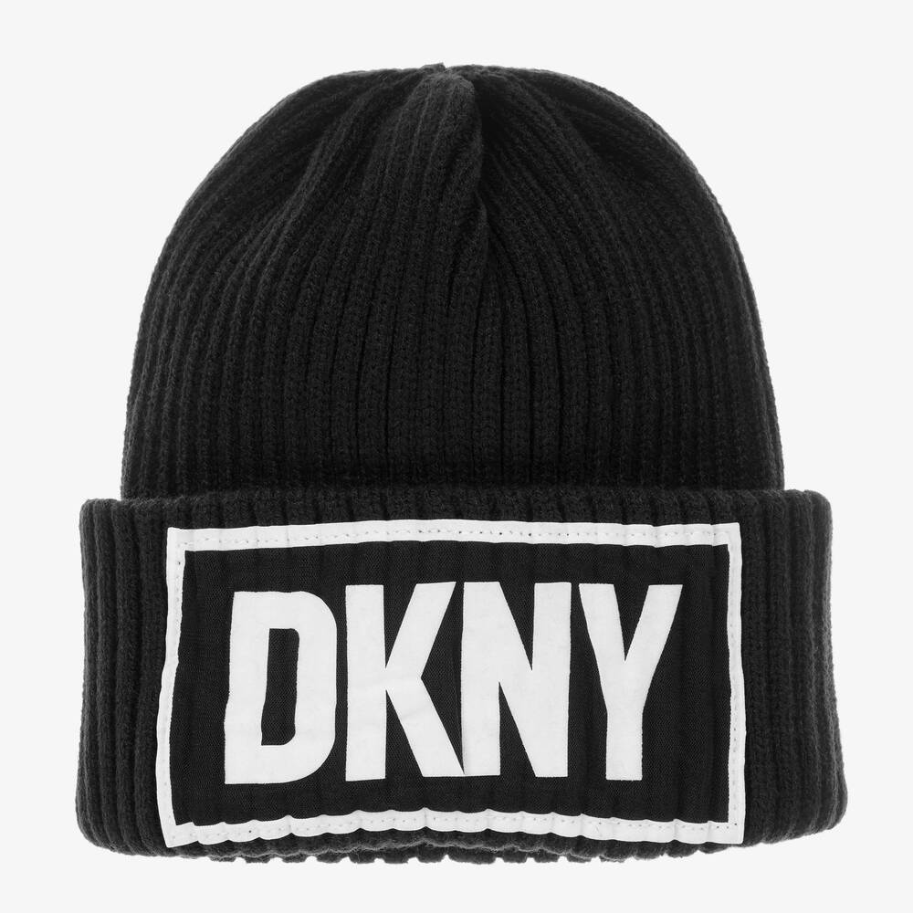 DKNY - قبعة أكريليك محبوك لون أسود | Childrensalon