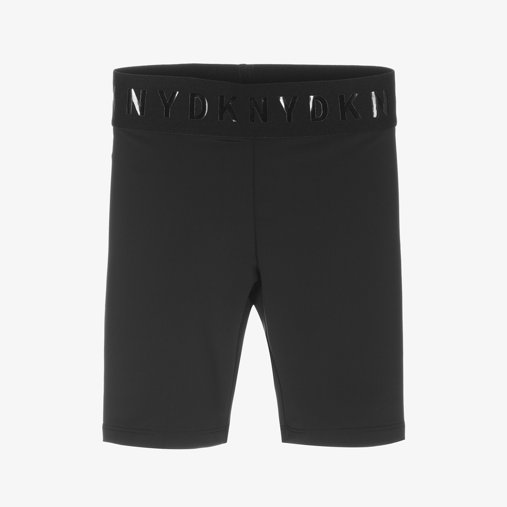 DKNY-Black Logo Cycling Shorts | Childrensalon Outlet