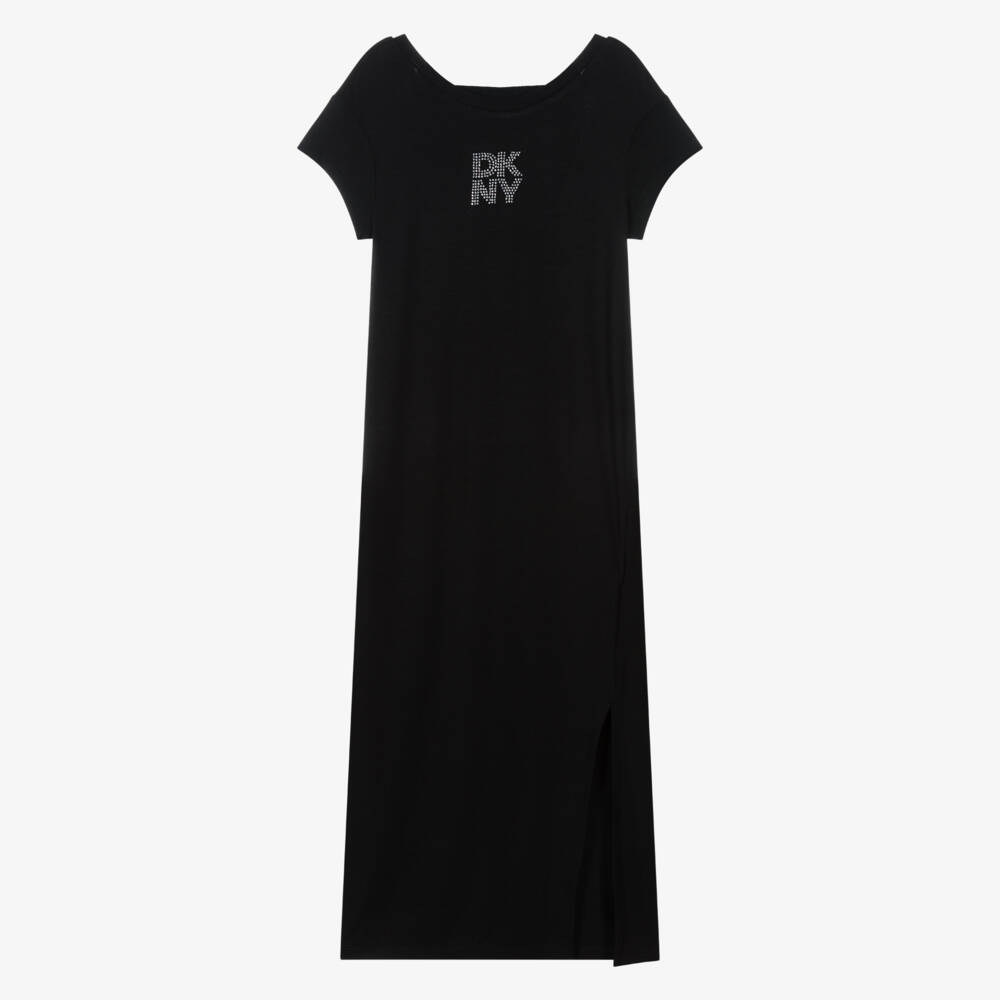 DKNY-Black Logo Midi Dress | Childrensalon Outlet