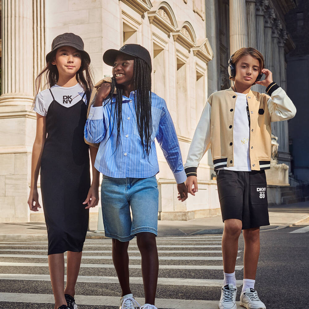 DKNY-Black Logo Shorts | Childrensalon Outlet