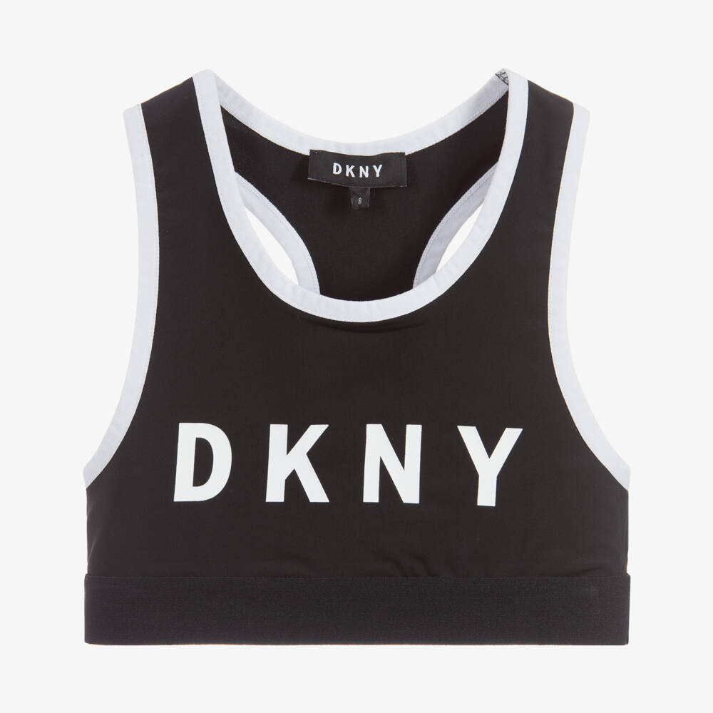 DKNY-توب رياضة كروب لون أسود وأبيض للبنات | Childrensalon Outlet