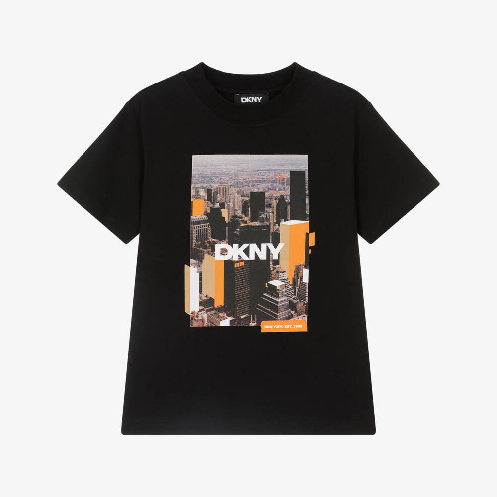 DKNY-Black Logo Ss Tee | Childrensalon Outlet
