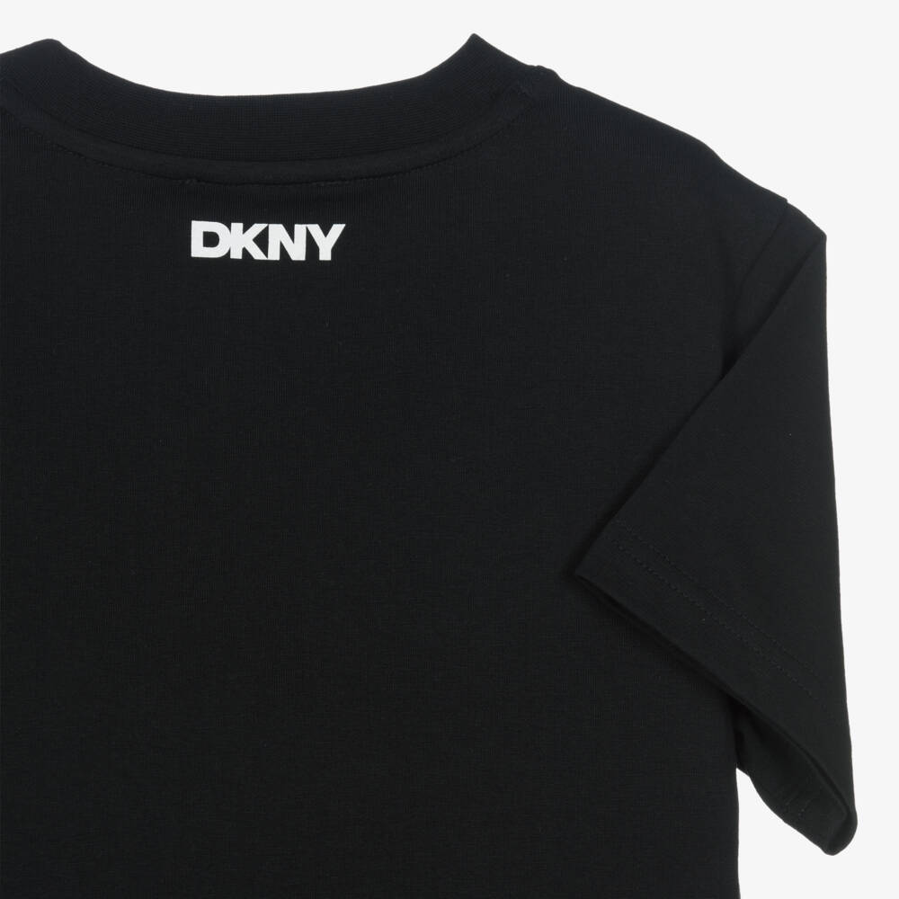 DKNY-Black Logo Tee | Childrensalon Outlet
