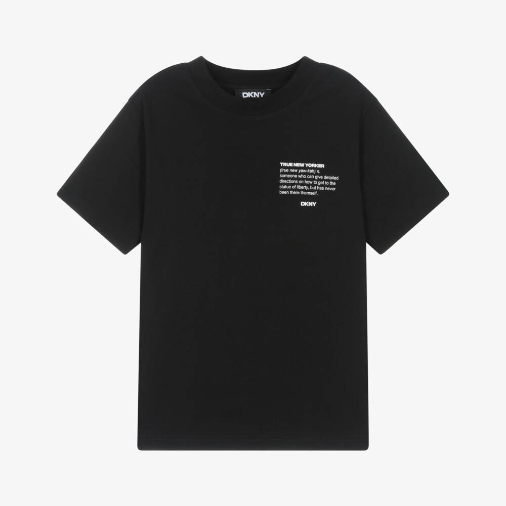 DKNY-Black Logo Tee | Childrensalon Outlet