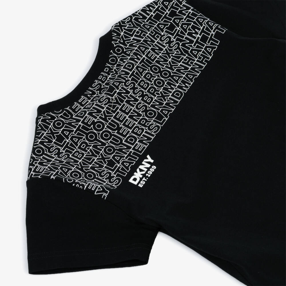 DKNY-Black Multi Logo Ss Tee | Childrensalon Outlet