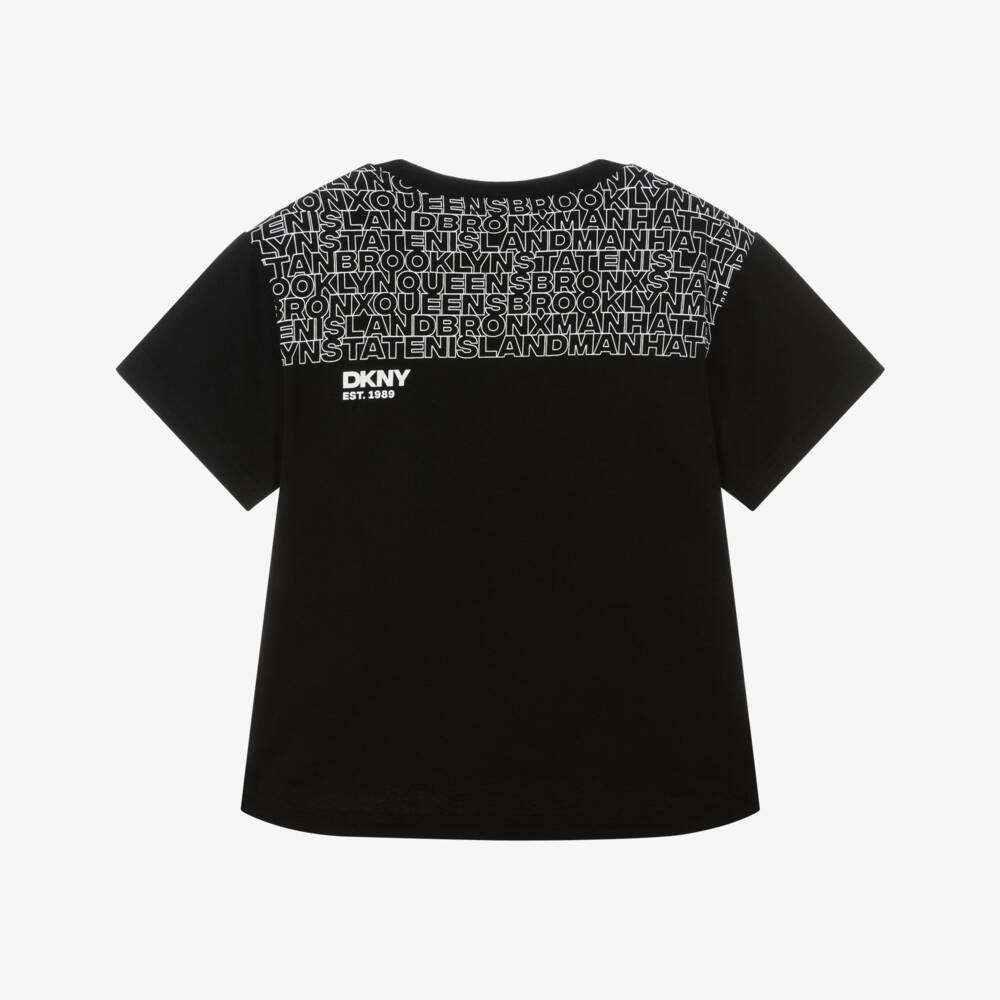 DKNY-Black Multi Logo Ss Tee | Childrensalon Outlet