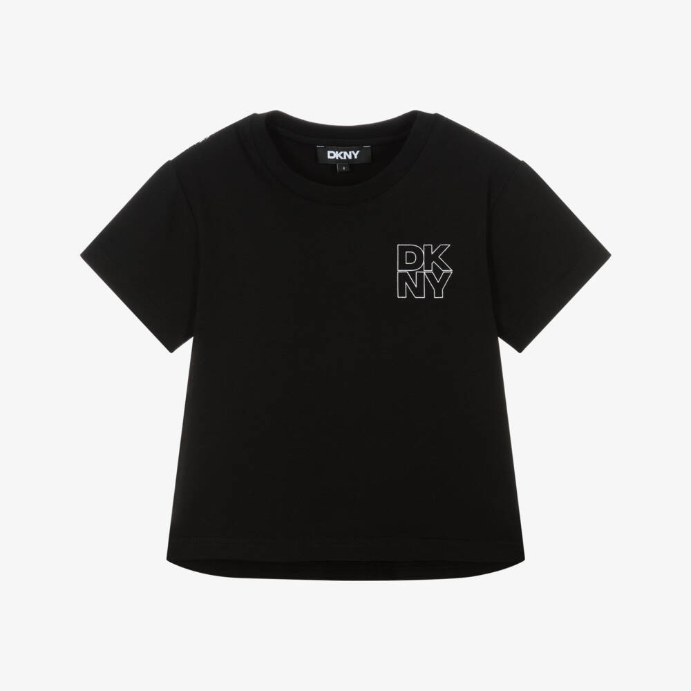 DKNY-Black Multi Logo Ss Tee | Childrensalon Outlet