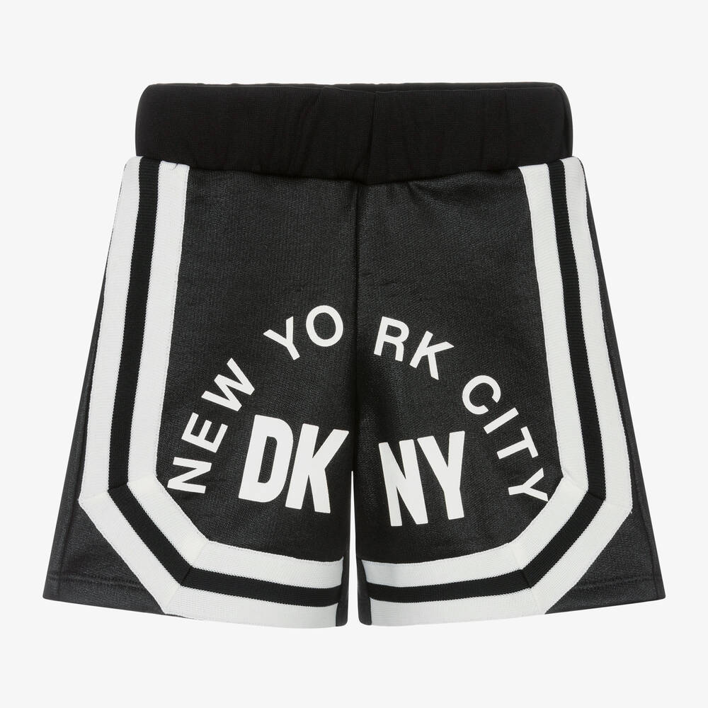 DKNY-شورت بطبعة NYC قطن جيرسي لون أسود | Childrensalon Outlet