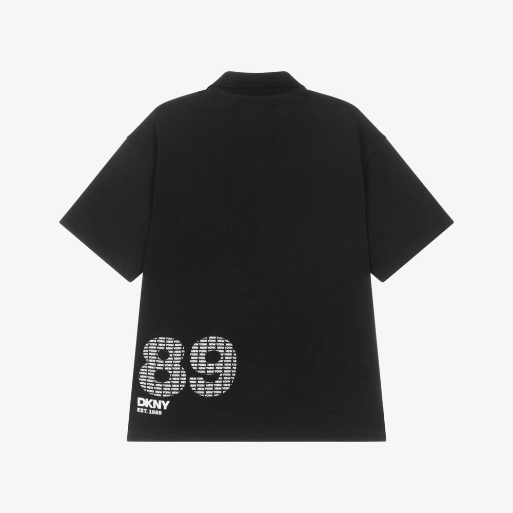 DKNY-Black Polo Top | Childrensalon Outlet