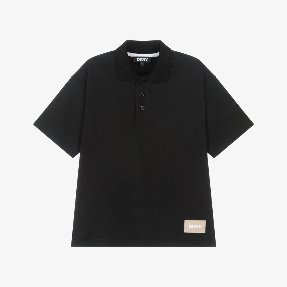 DKNY-Black Polo Top | Childrensalon Outlet