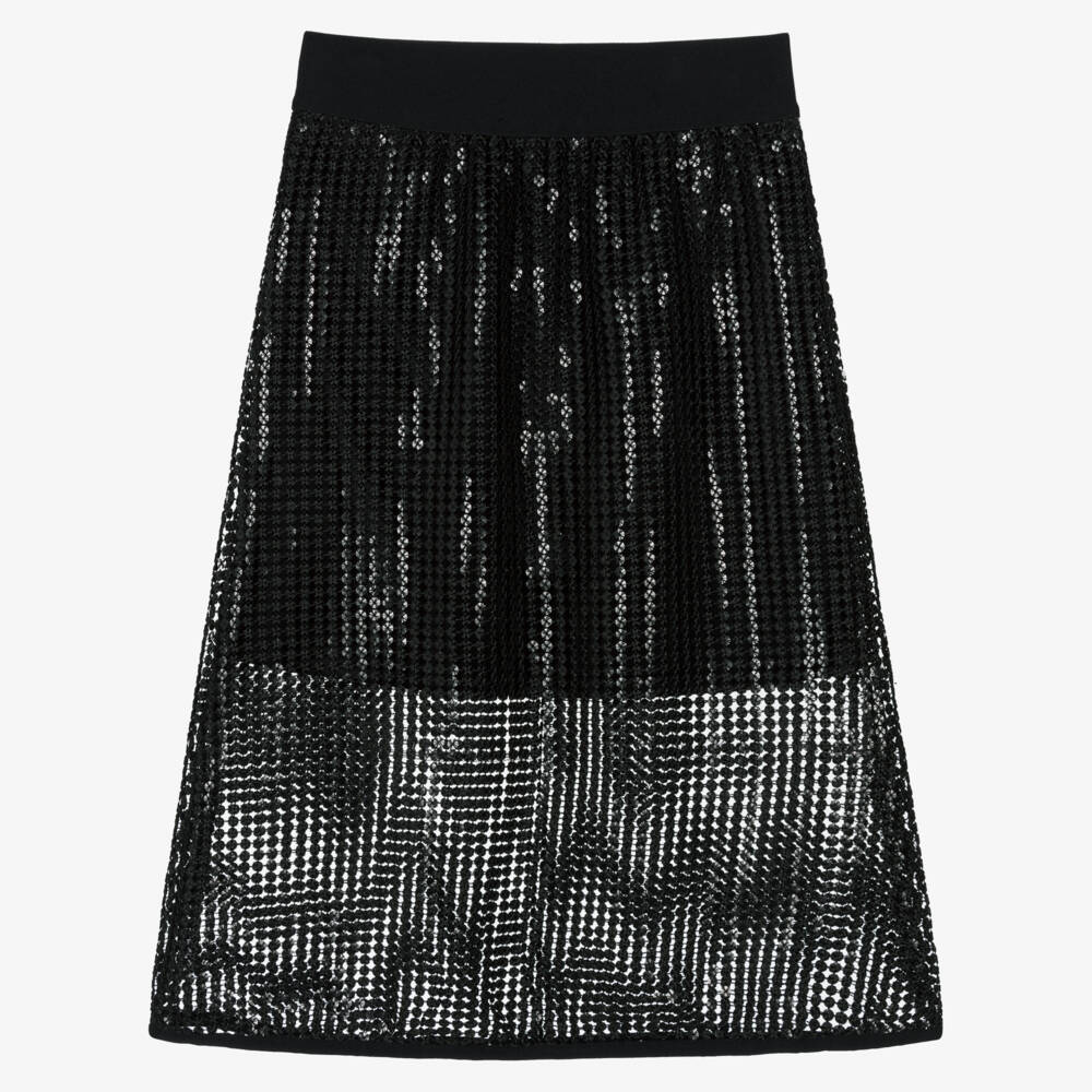 DKNY-Black Sequin Midi Skirt | Childrensalon Outlet