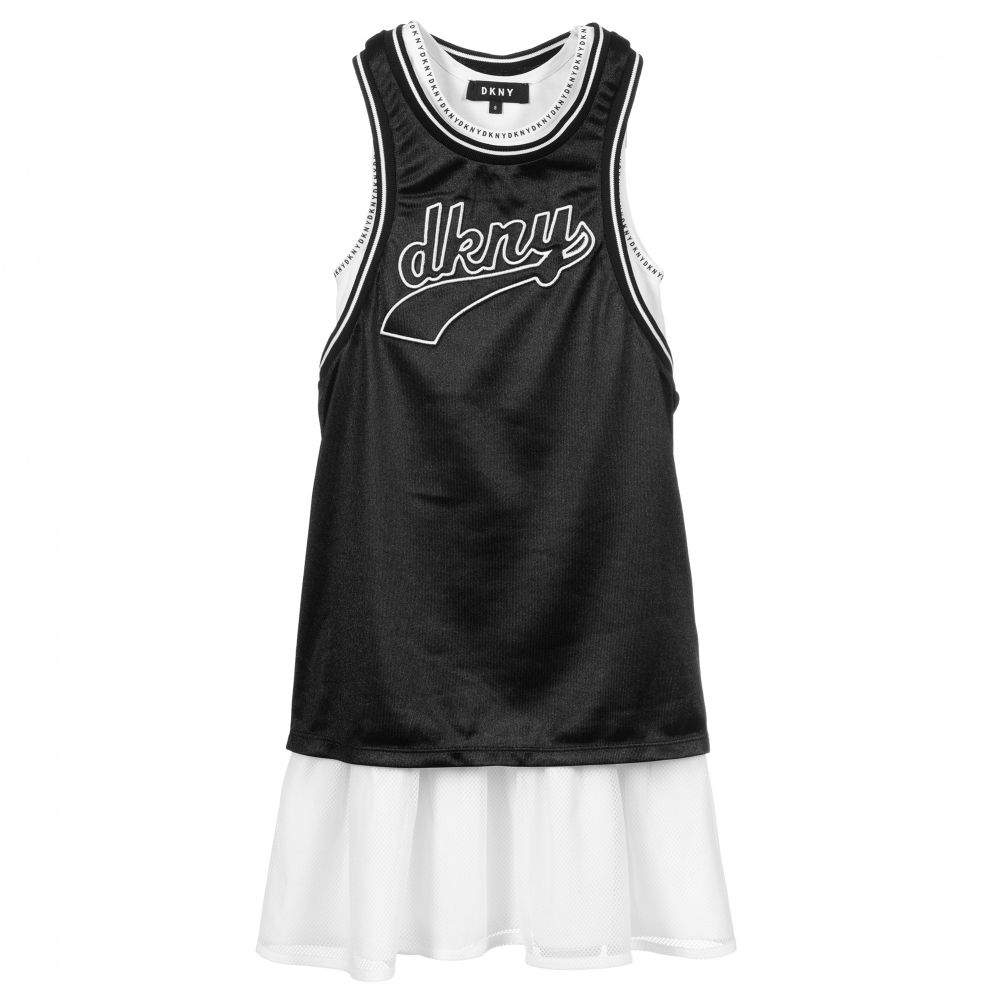DKNY - Черно-белое платье «2-в-1» | Childrensalon