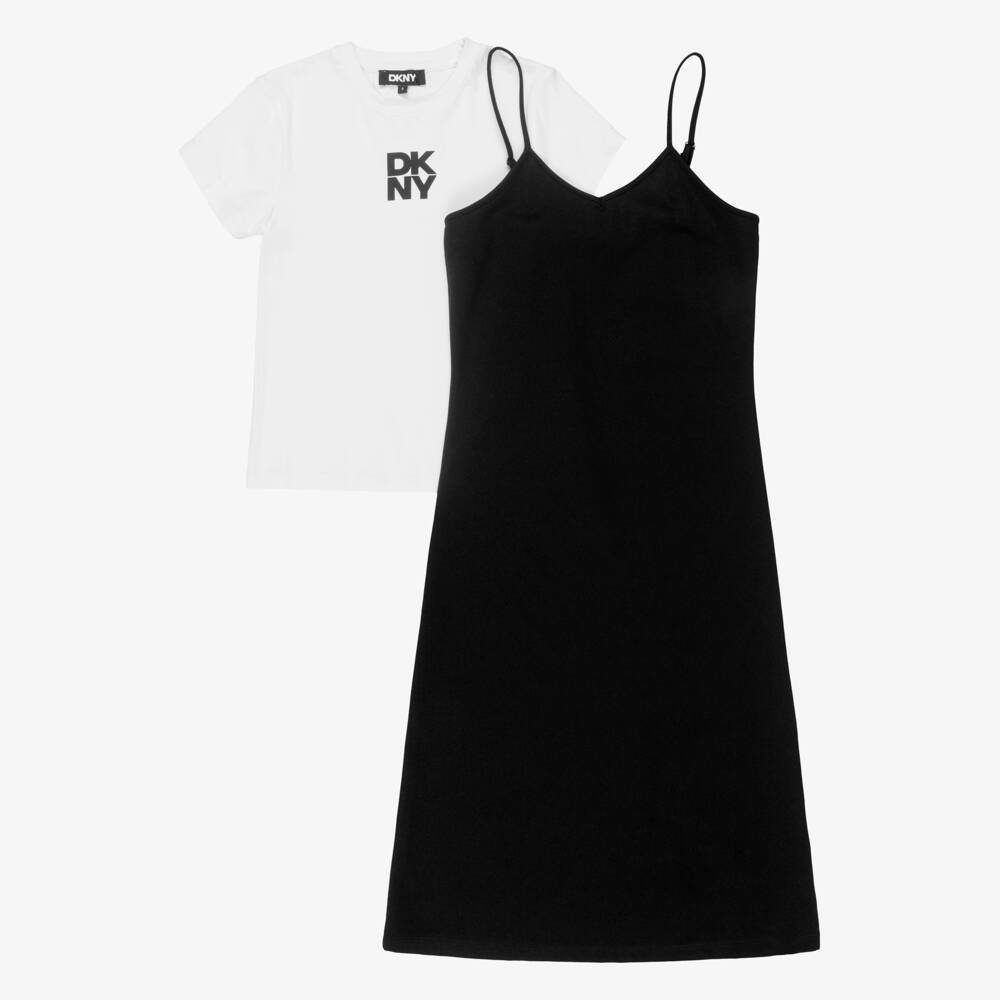 DKNY-Black & White 2 In 1 Dress | Childrensalon Outlet
