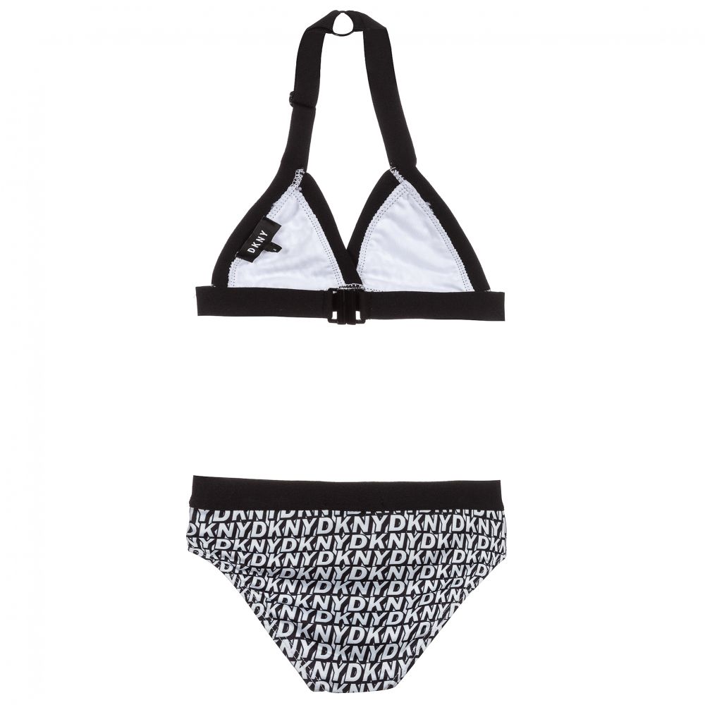 DKNY-Black & White Logo Bikini | Childrensalon Outlet