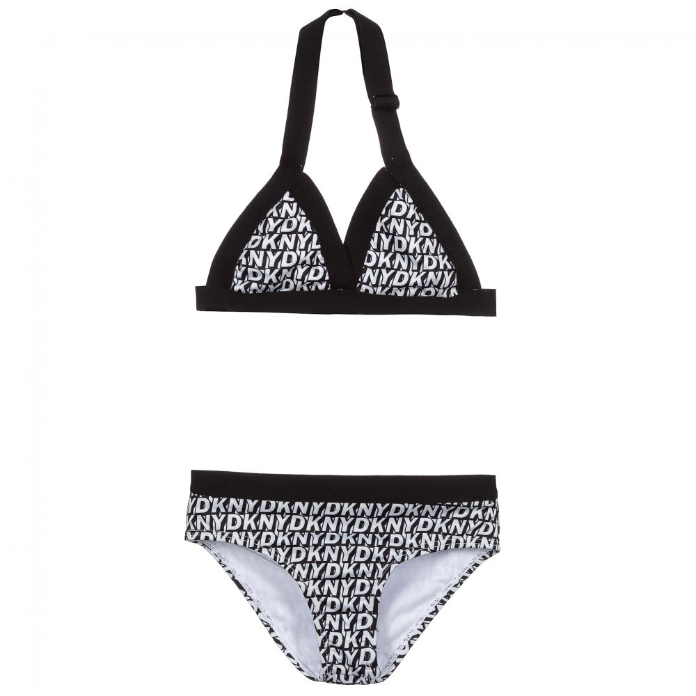 DKNY - Black & White Logo Bikini | Childrensalon